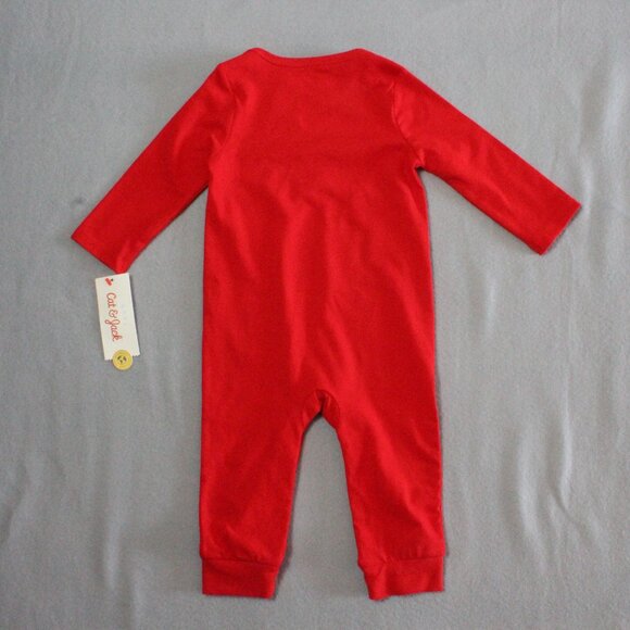 Cat & Jack “Little Love” Red Baby Romper NWT 6–9M Cotton Blend - Picture 4 of 4